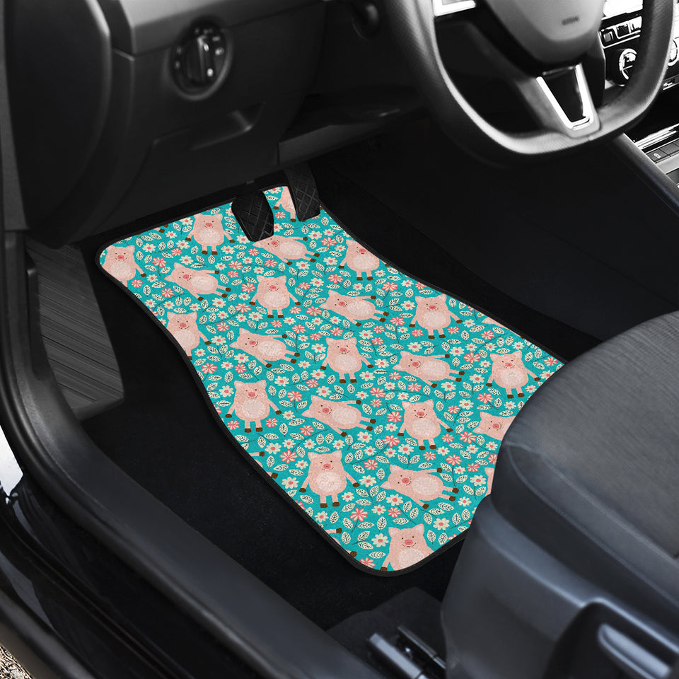 Pig Pattern Print Design 01 Front and Back Car Mats