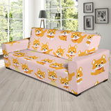 Cute Shiba Inu Dog Pattern  Sofa Slipcover