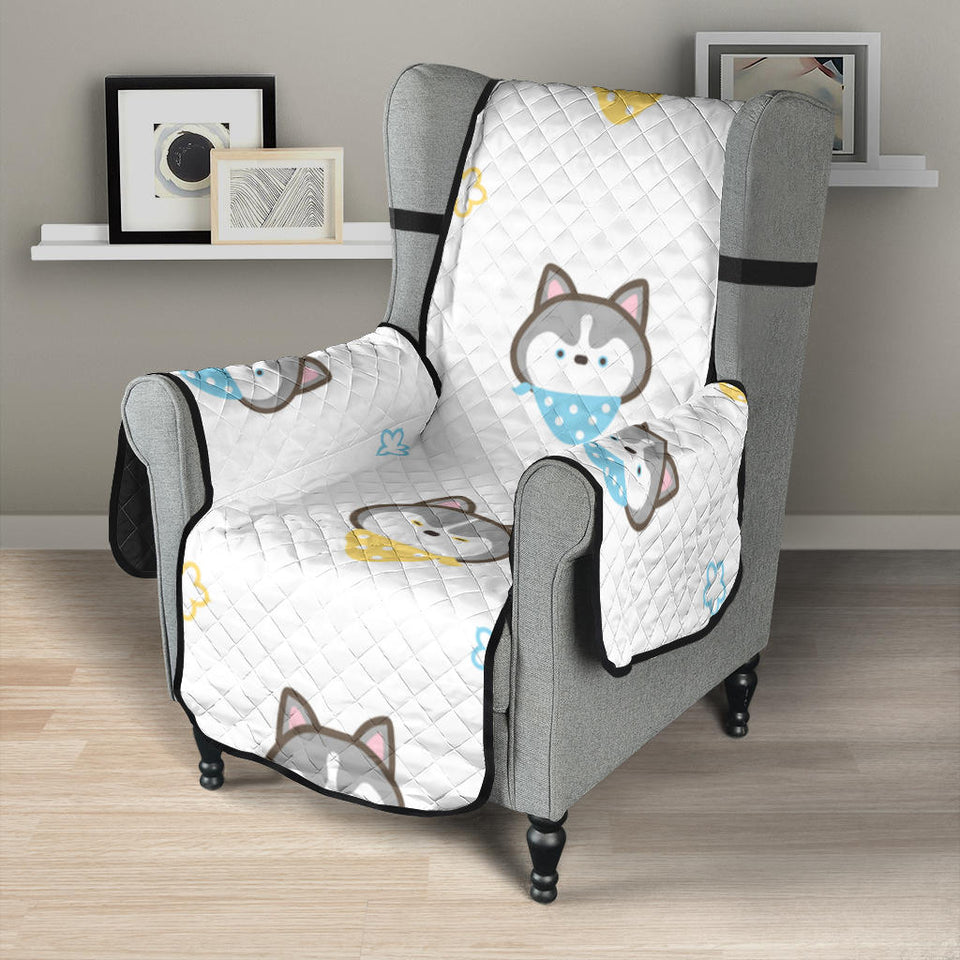 Cute Siberian Husky pattern Chair Cover Protector