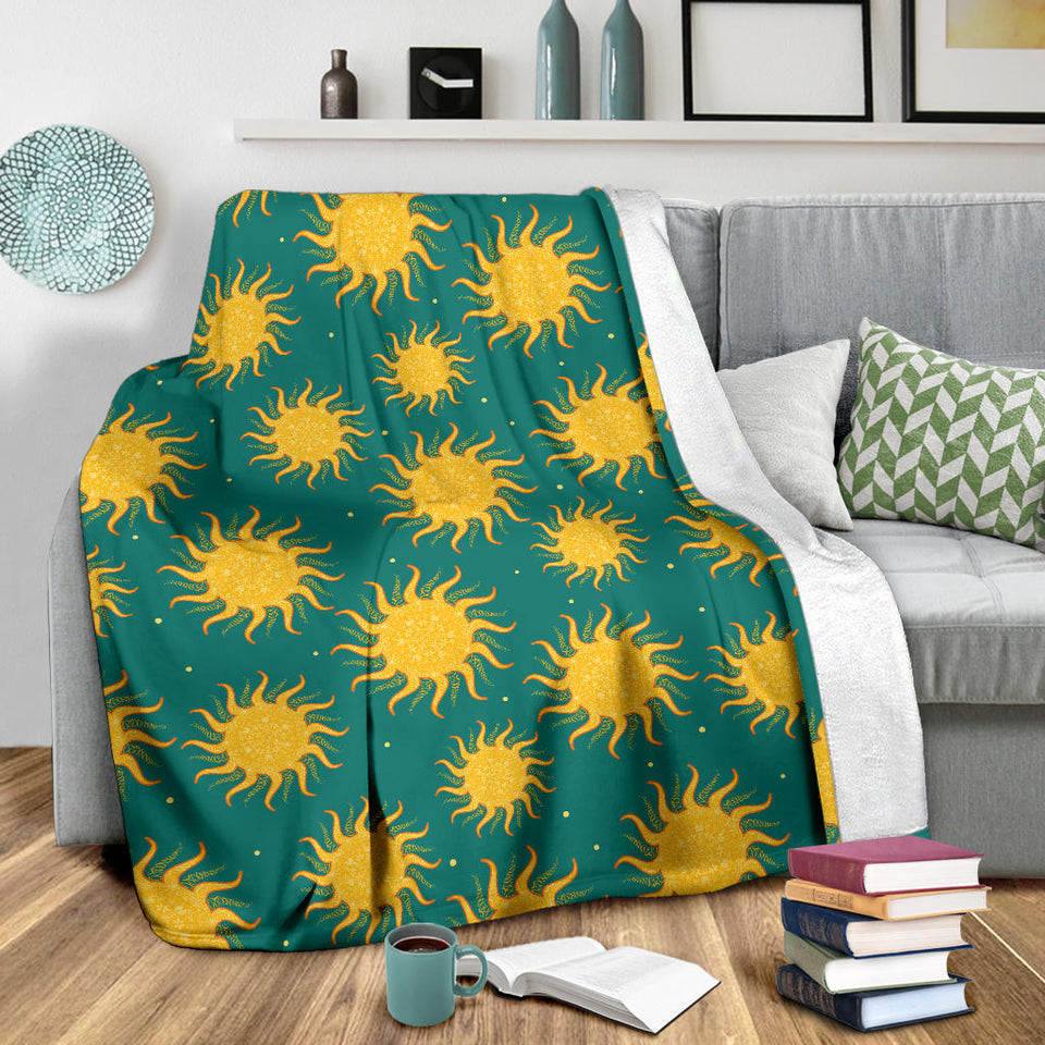 Sun Green Background Premium Blanket