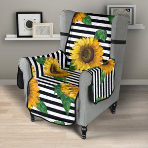 sunflowers ribbon background Chair Cover Protector