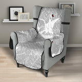 white swan gray background Chair Cover Protector