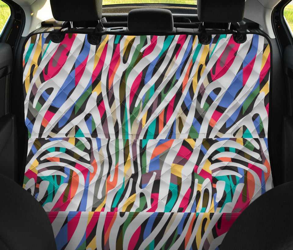 Colorful Zebra Skin Pattern Dog Car Seat Covers