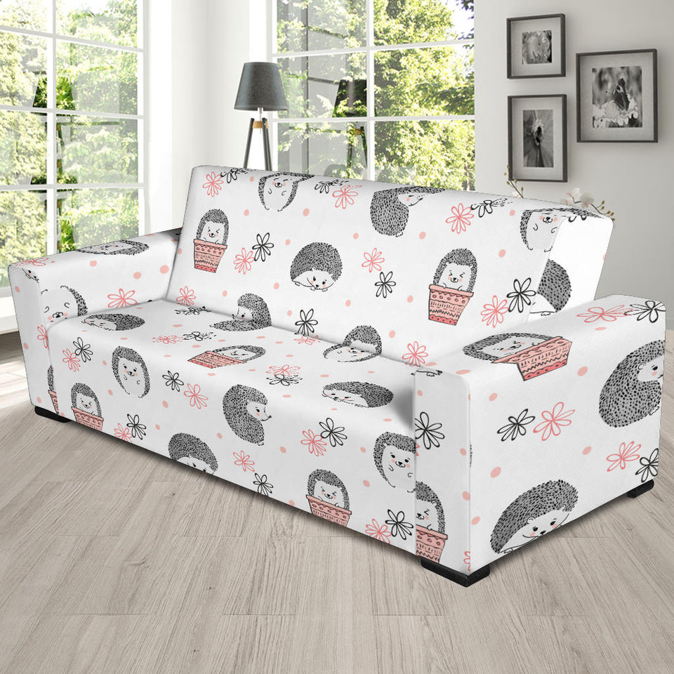 Hedgehog Pattern Print Design 02 Sofa Slipcover