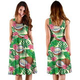 Coconut Pattern Print Design 01 Sleeveless Midi Dress