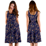 Eggplant Pattern Print Design 04 Sleeveless Midi Dress