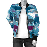 Whale Design Pattern Women'S Bomber Jacket