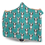 Hand Drawn Boston Terrier Dog Pattern Hooded Blanket