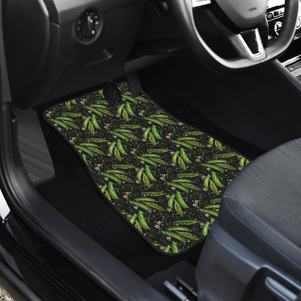 Green Peas Pattern Print Design 02 Front Car Mats