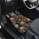 Skull Rose Humming Bird Flower Pattern Front And Back Car Mats
