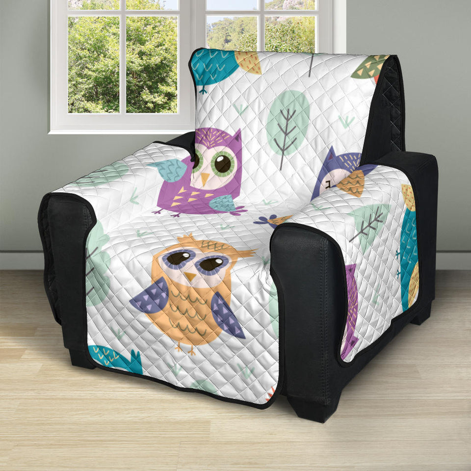 Cute owl pattern Recliner Cover Protector