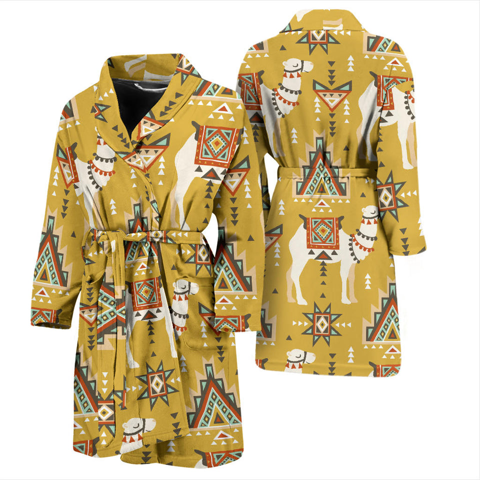 Camels Ethnic Motif Pattern Men'S Bathrobe