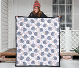 Hedgehog Pattern Print Design 04 Premium Quilt