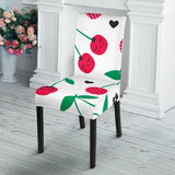 Cherry Pattern White Background Dining Chair Slipcover