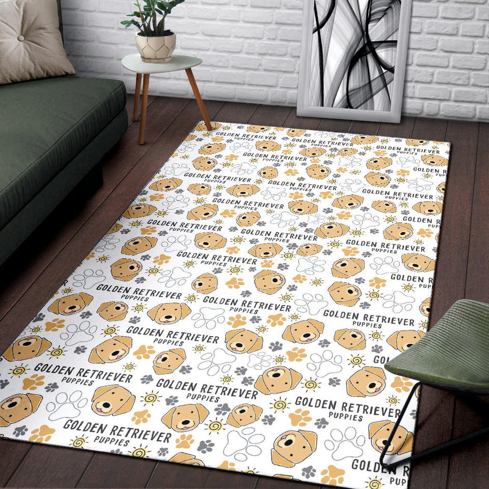Golden Retriever Pattern Print Design 04 Area Rug
