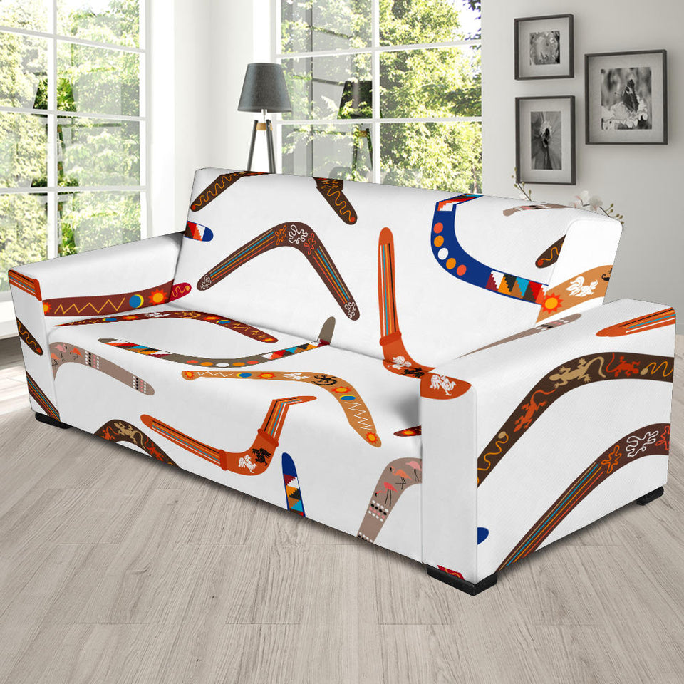 Boomerang Australian Aboriginal Ornament Pattern Sofa Slipcover