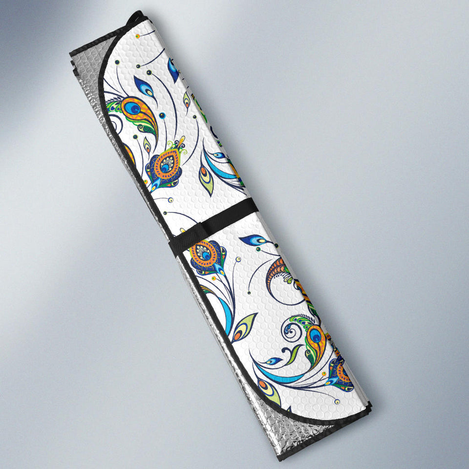 Peacock Feather Pattern Car Sun Shade