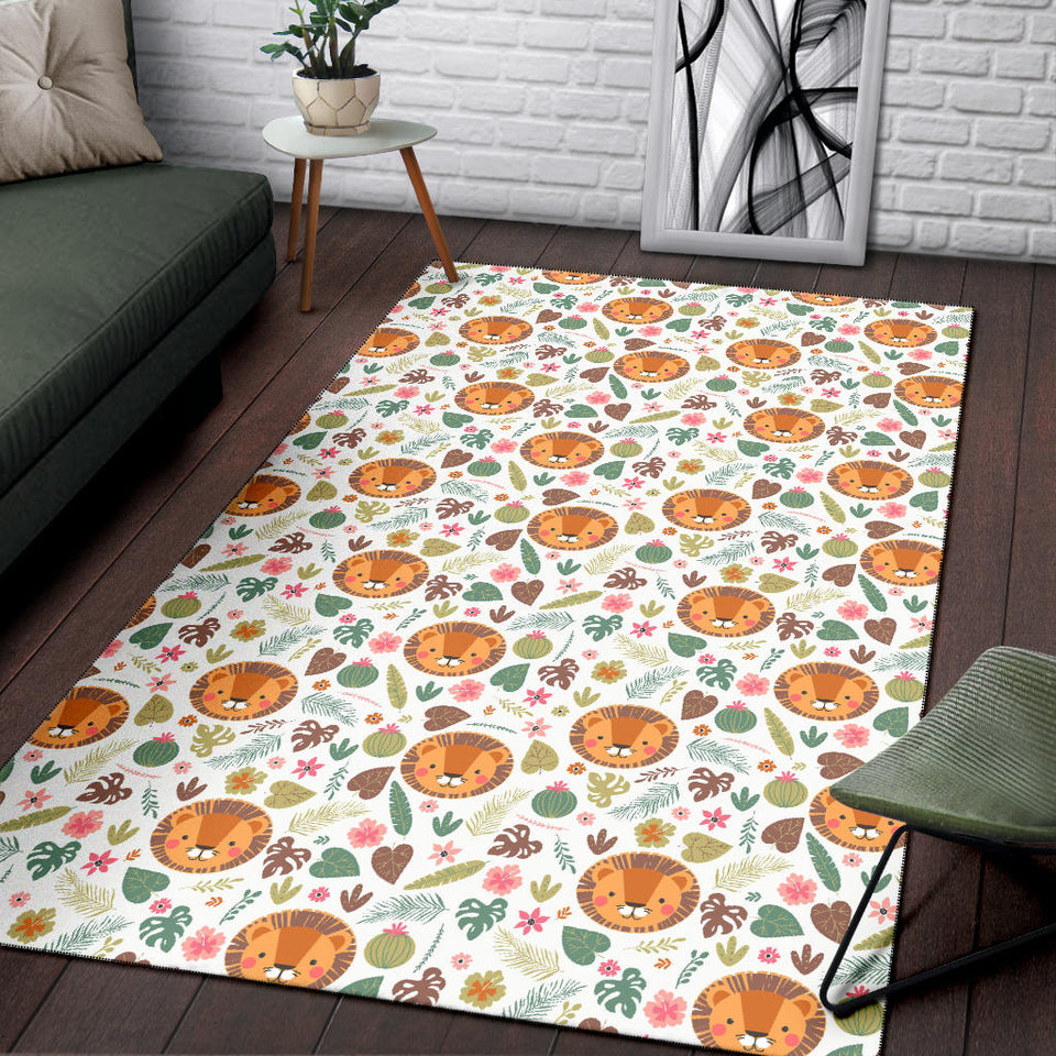 Lion Pattern Print Design 04 Area Rug