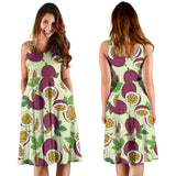 Passion Fruit Pattern Sleeveless Midi Dress