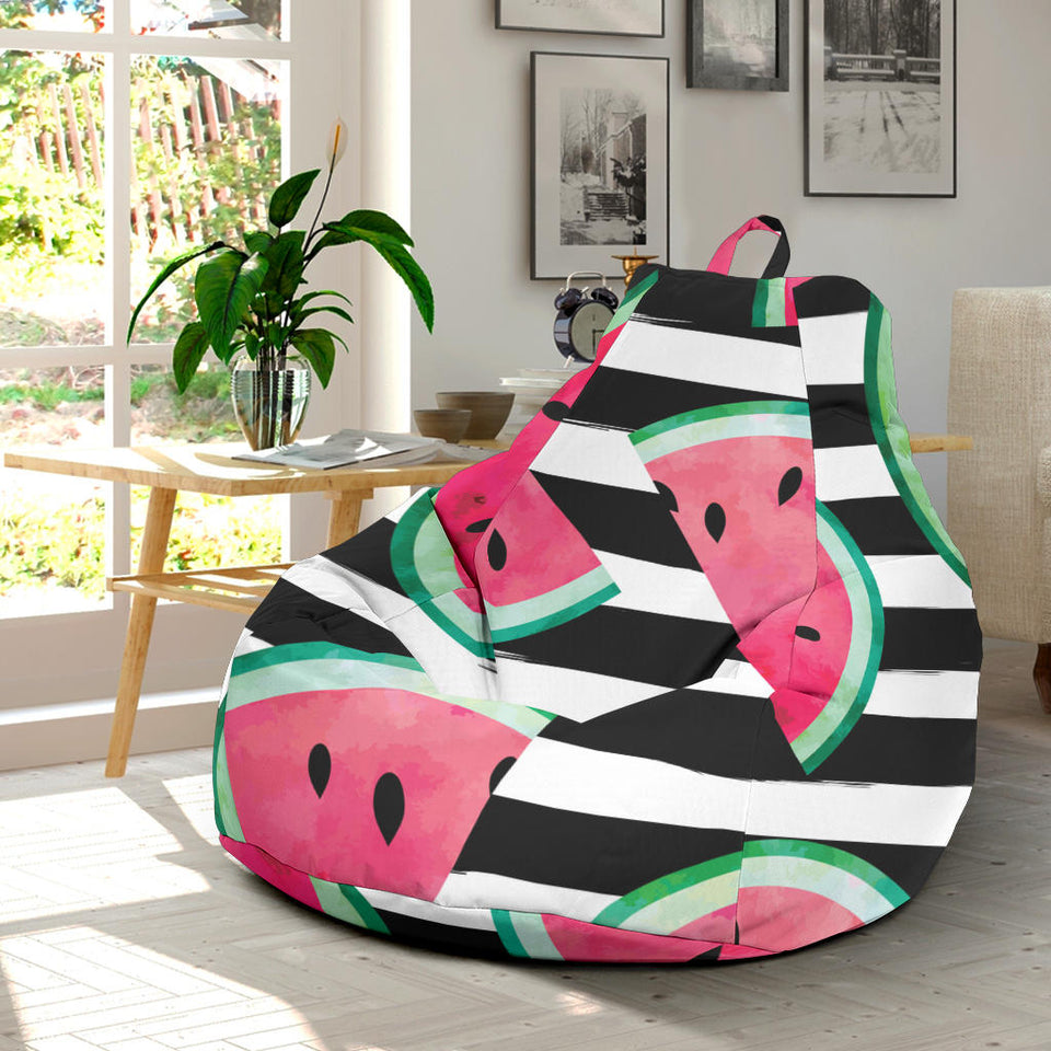 Watercolor Paint Textured Watermelon Pieces Bean Bag Cover