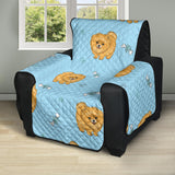Brown cute pomeranian blue blackground Recliner Cover Protector