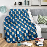Golden Retriever Pattern Print Design 03 Premium Blanket