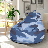 Blue Camo Camouflage Pattern Bean Bag Cover