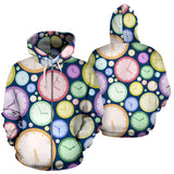 Colorful Clock Background Zip Up Hoodie