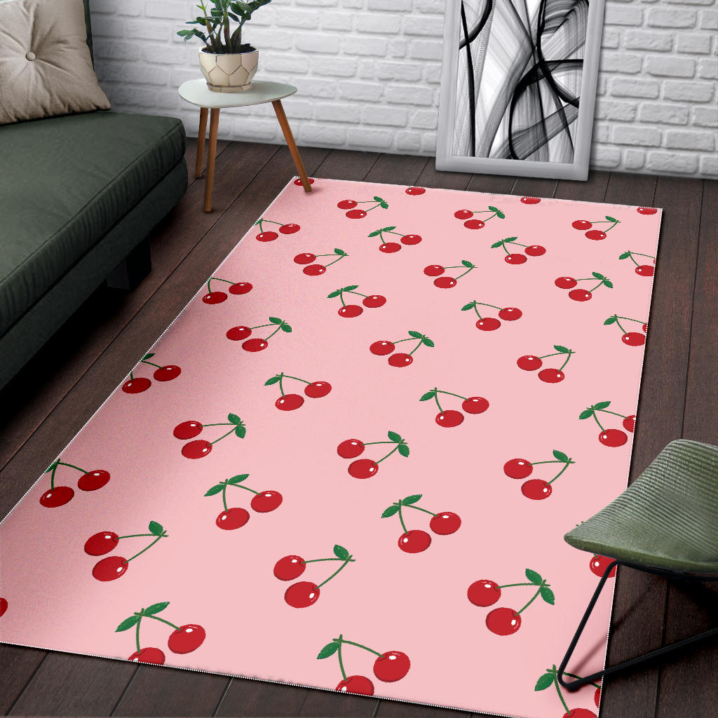 Cherry Pattern Pink Background Area Rug – ccgoodshop