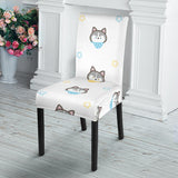 Cute Siberian Husky Pattern Dining Chair Slipcover