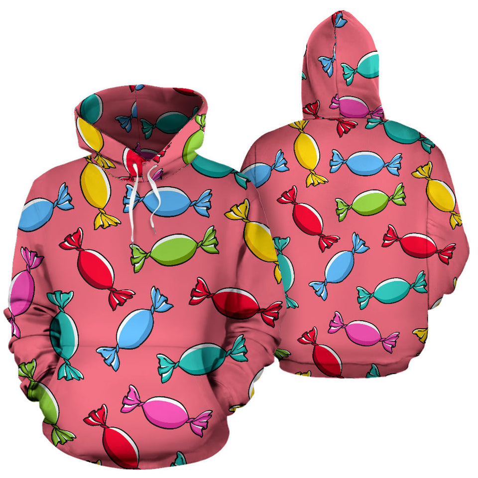 Colorful Wrapped Candy Pattern Men Women Pullover Hoodie