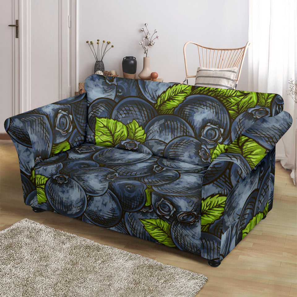 Blueberry Pattern Loveseat Couch Slipcover