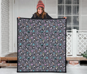 Ostrich Pattern Print Design 01 Premium Quilt