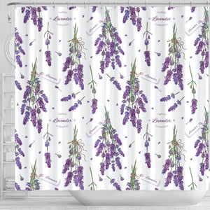 Lavender Flower Design Pattern Shower Curtain Fulfilled In US