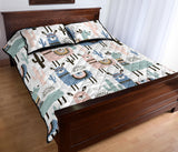 lama Alpaca cactus hand drawn pattern Quilt Bed Set