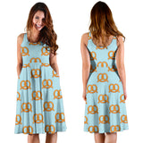 Pretzels Pattern Print Design 03 Sleeveless Midi Dress