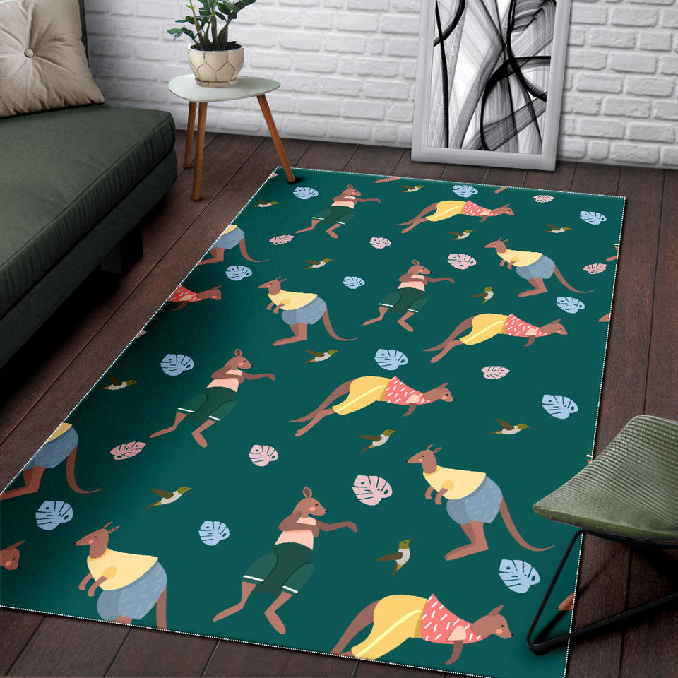 Kangaroo Leaves Pattern Area Rug