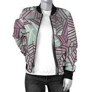 Spider Web Cobweb Design Color Pattern Women'S Bomber Jacket