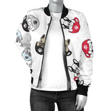 French Bulldog Cup Paw Pattern Women'S Bomber Jacket