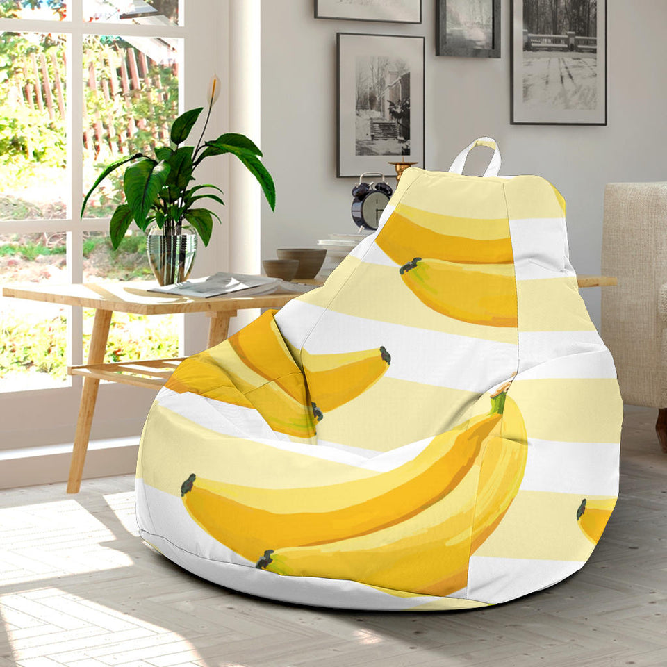 Banana Pattern Blackground Bean Bag Cover
