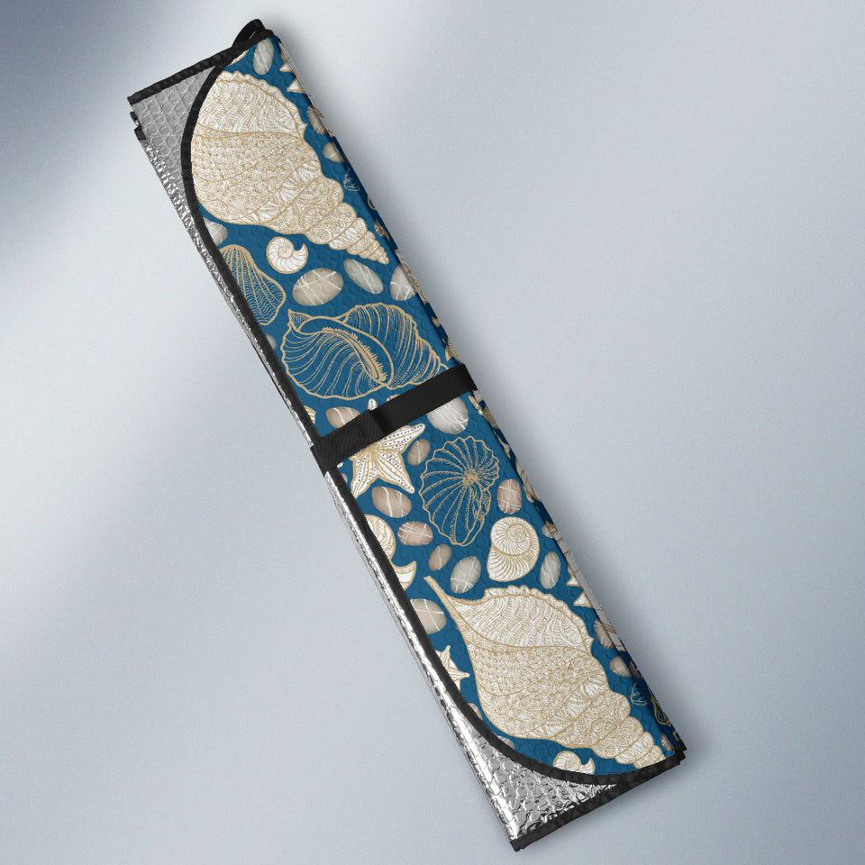 Shell Polynesian Tribal Design Pattern Car Sun Shade