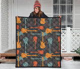 Electric Guitars Pattern Premium Quilt