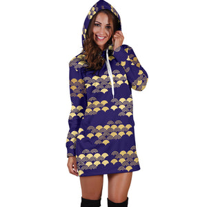 Beautiful Japanese Fan Pattern Women'S Hoodie Dress