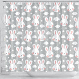 Rabbit Cloud Pattern Shower Curtain Fulfilled In US