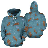 Sea Otters Pattern Men Women Pullover Hoodie