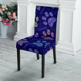 Dog Paws Pattern Print Design 02 Dining Chair Slipcover