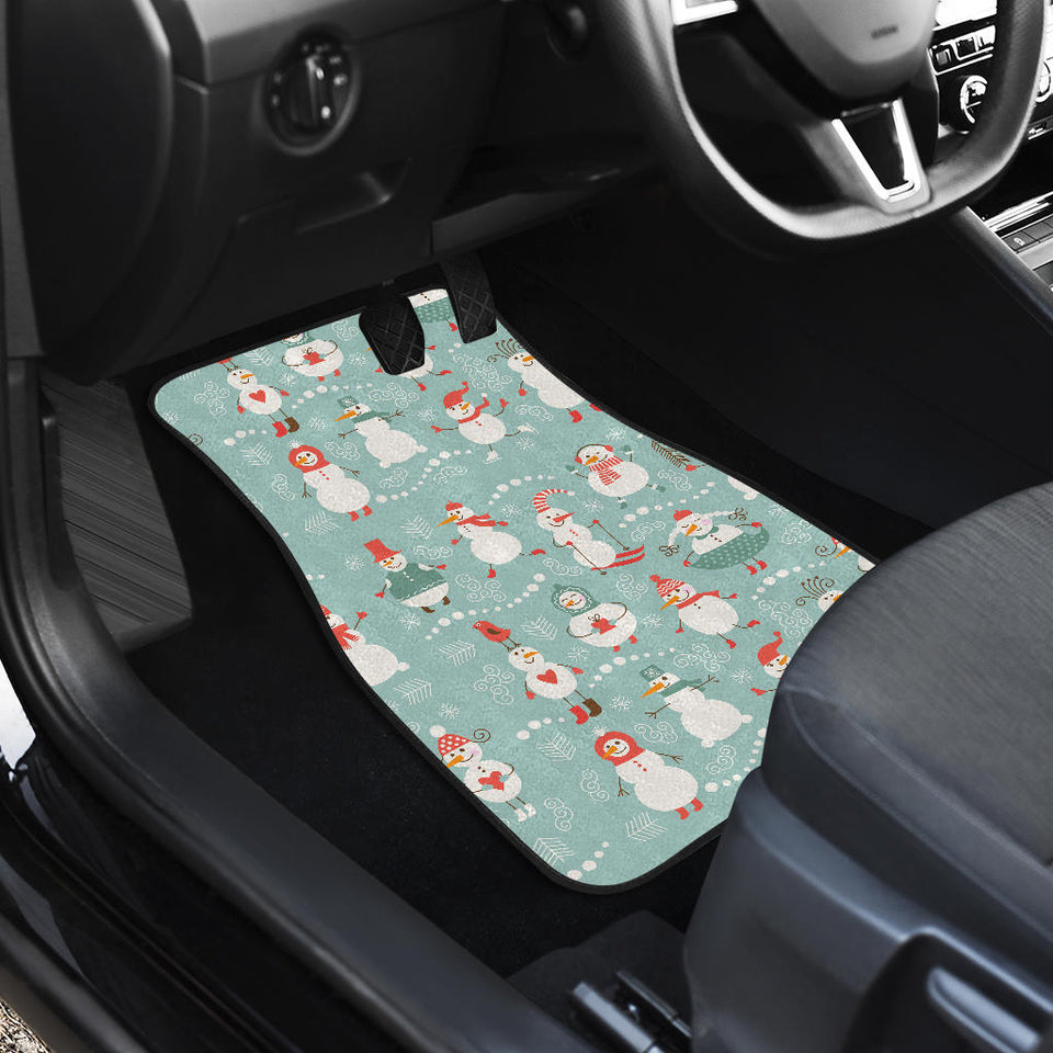 Cute Snowman Pattern Front Car Mats
