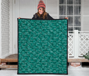 Math Pattern Print Design 01 Premium Quilt