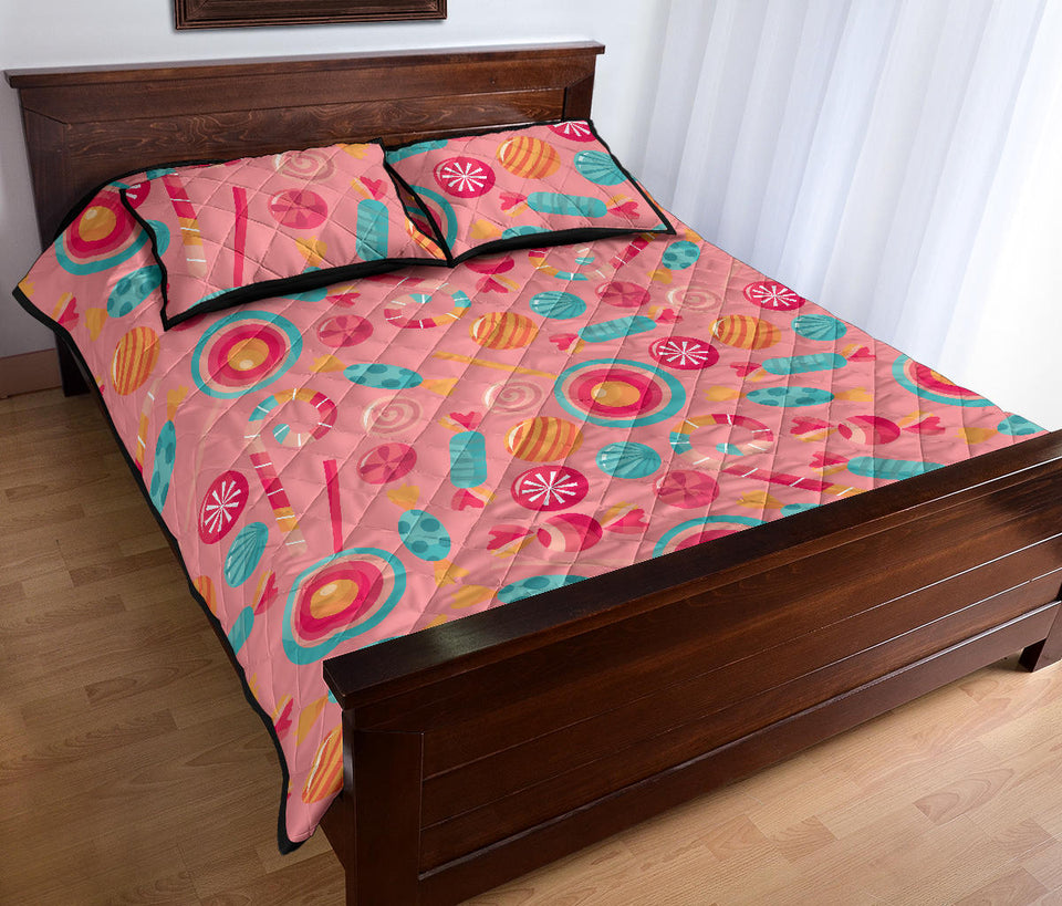 Colorful candy pattern Quilt Bed Set