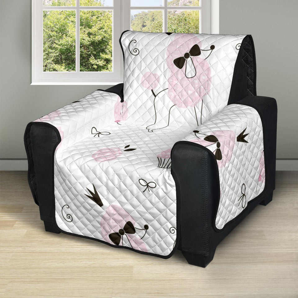 Poodle dog rose cake pattern Recliner Cover Protector